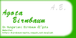 agota birnbaum business card